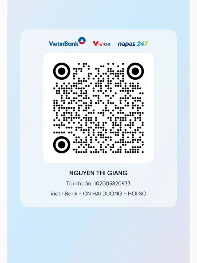 Mã QR chuyển khoản VietinBank - Nguyễn Thị Giang